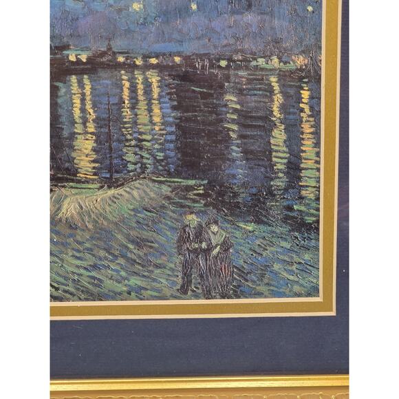 Framed Van Gogh Starry Night Over‎ The Rhone Lithograph Portal Pub. 11x14 Litho - Picture 3 of 15